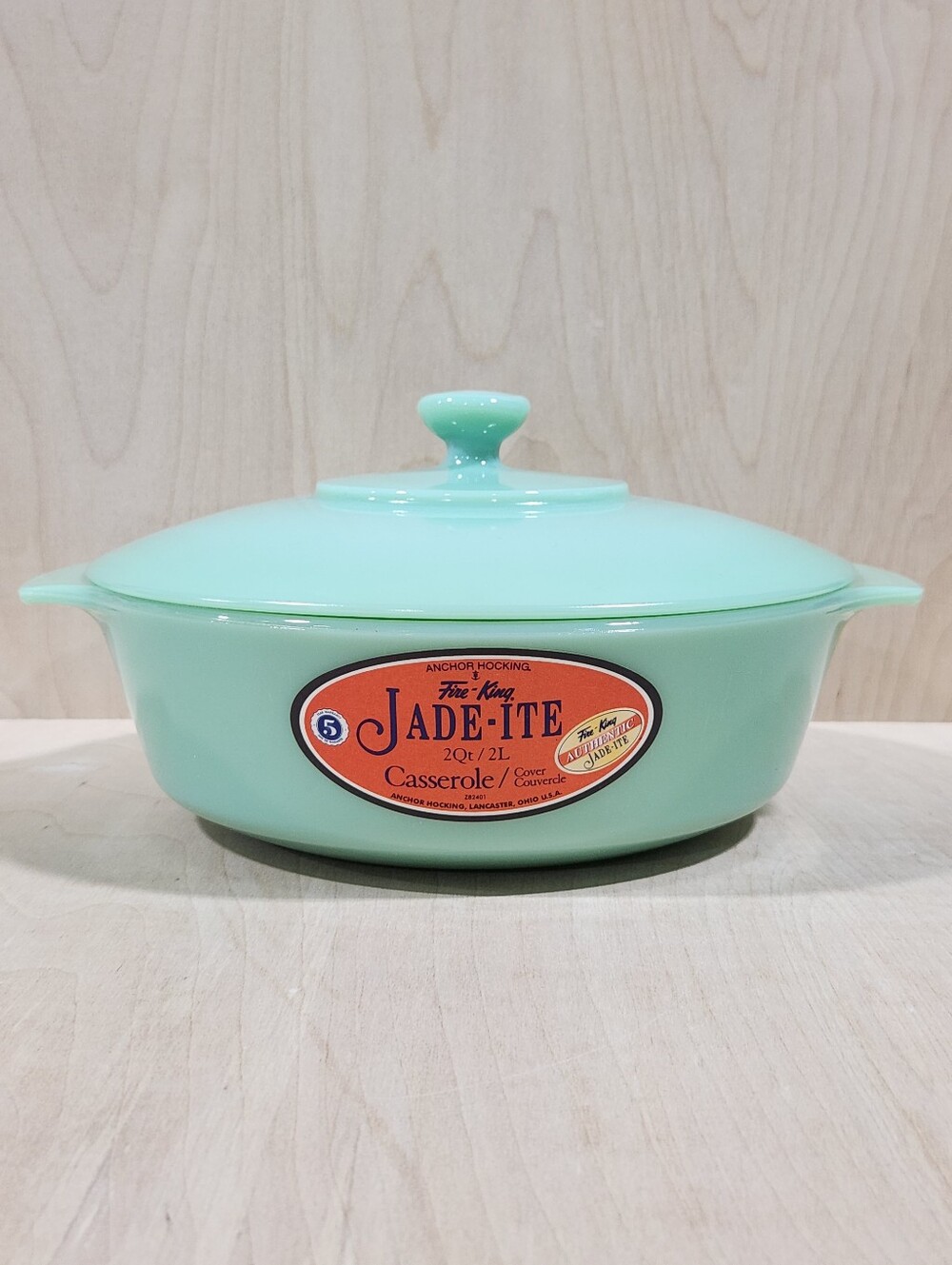 Fire King Jadeite 2000 2QT Casserole with Lid Anchor Hocking Green Jade-ite NWT
